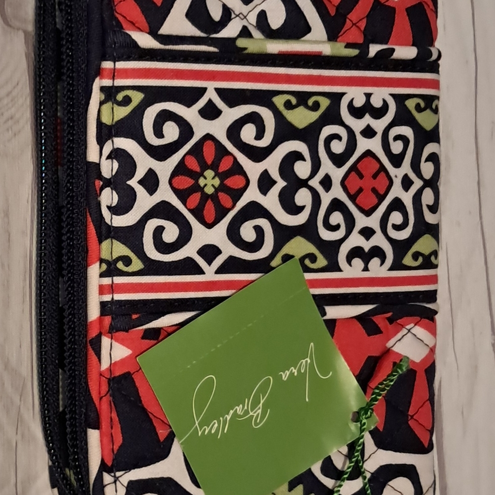 Vera Bradley Black, Red, White & Green Patterned Wristlet